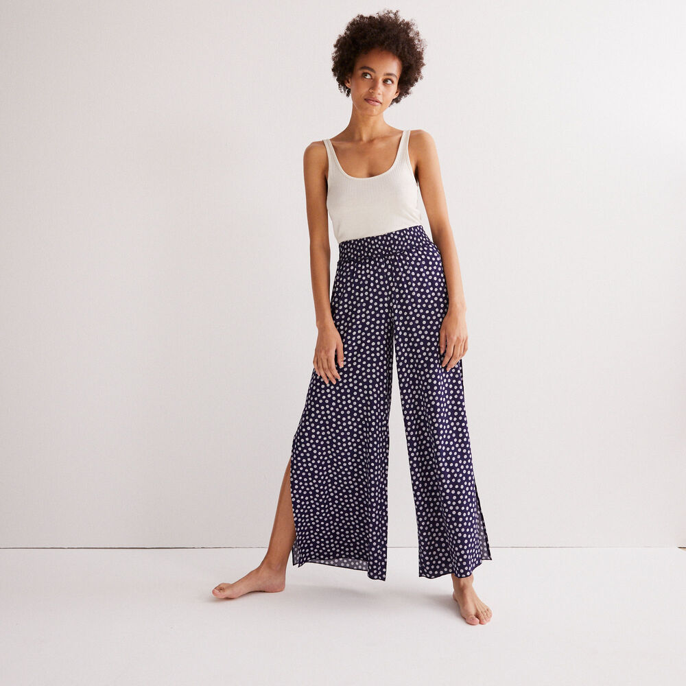 Daisy pattern trousers - blue blue.