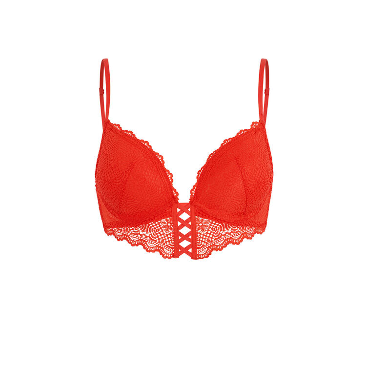 Mahaliz red push-up bustier bra red.