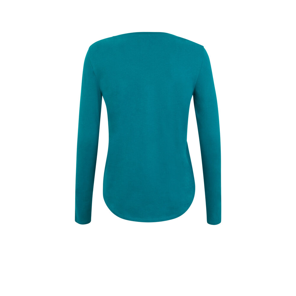 Long-sleeved plain top - green green.
