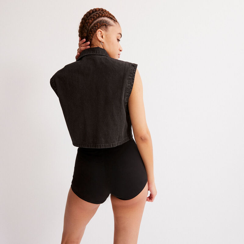 shorts with elasticated waist - black shorts with elasticated waist - black;