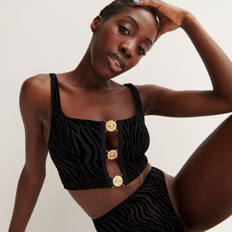 Aya x undiz medallion link bustier - black Aya x undiz medallion link bustier - black;