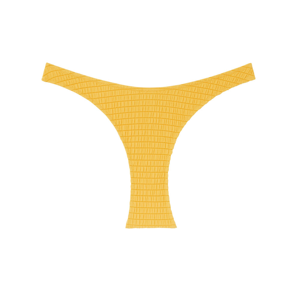 Scooped waffle-effect bikini briefs - yellow yellow.