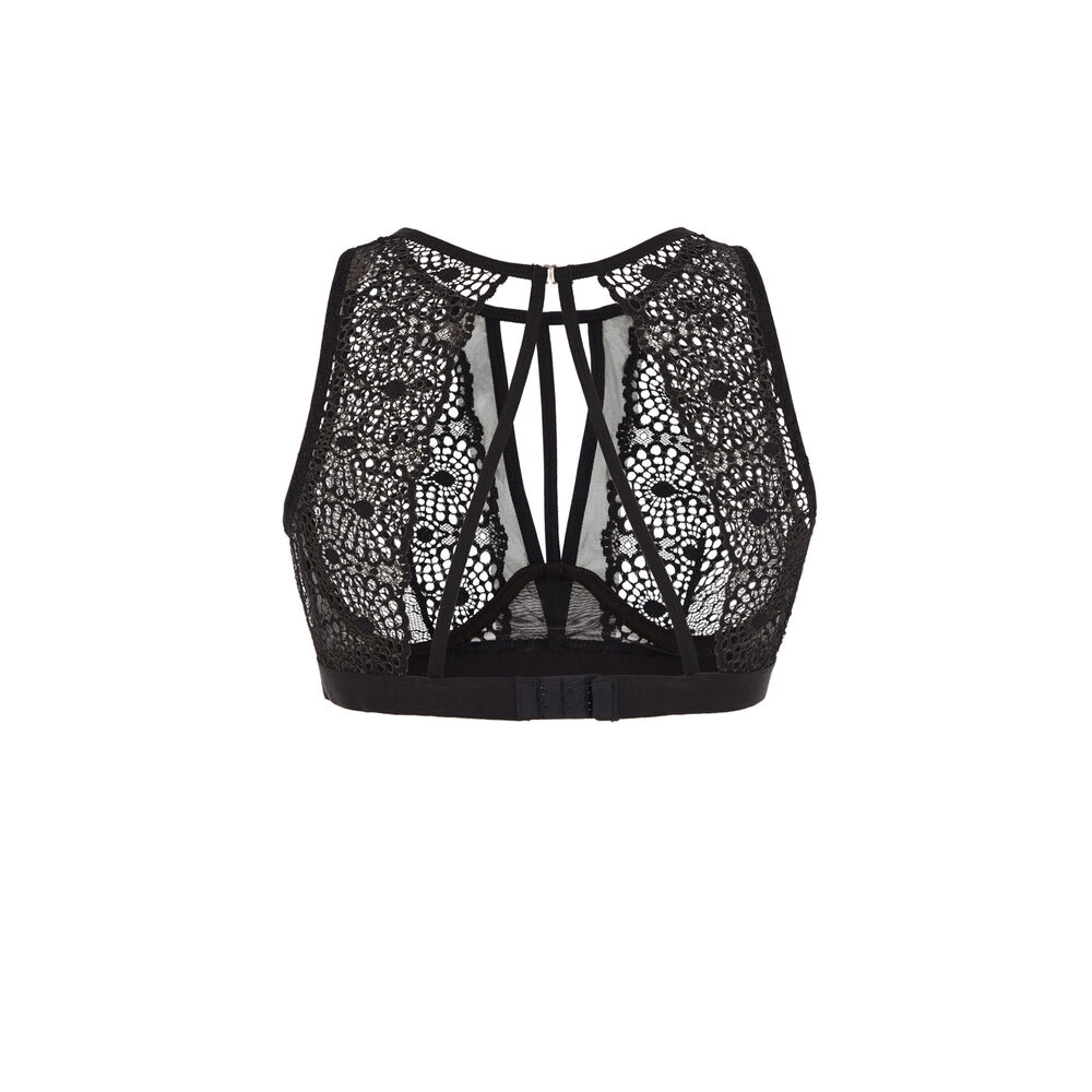 Lace underwired bra - black black.