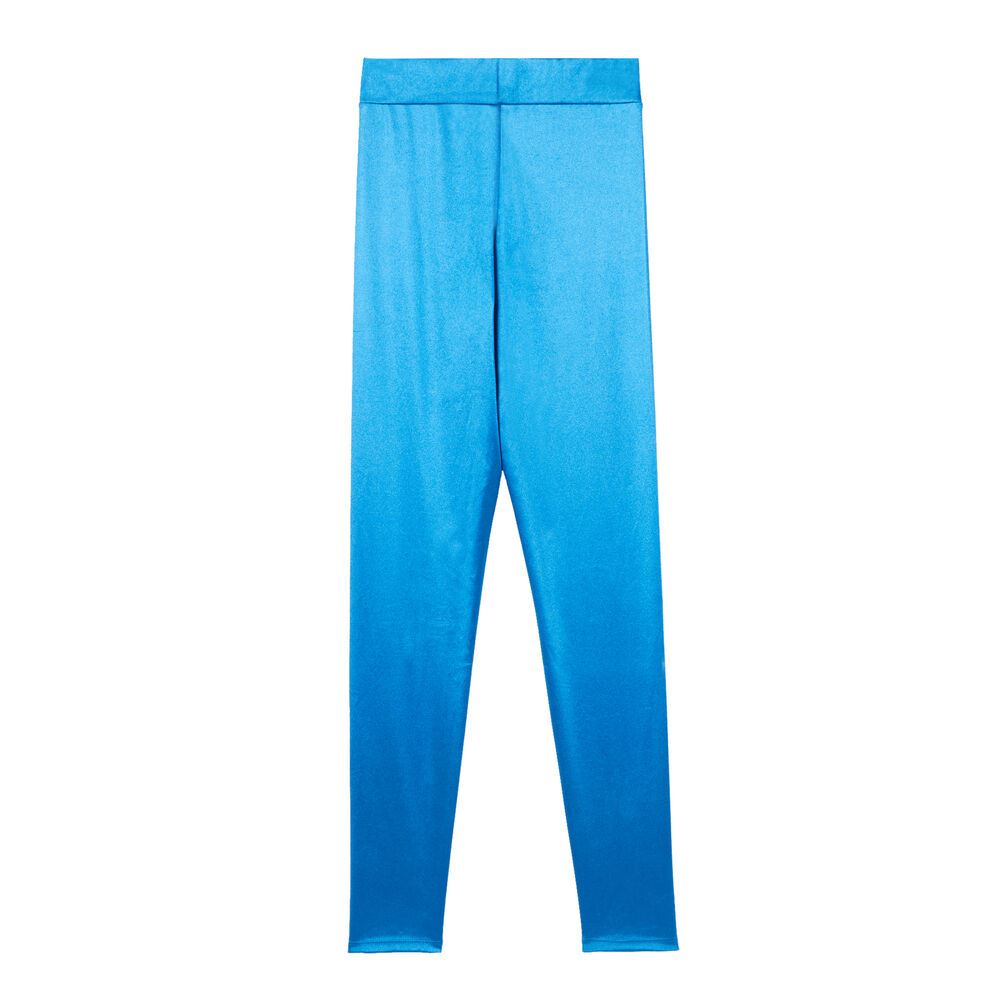 Plain satin leggings - blue blue.