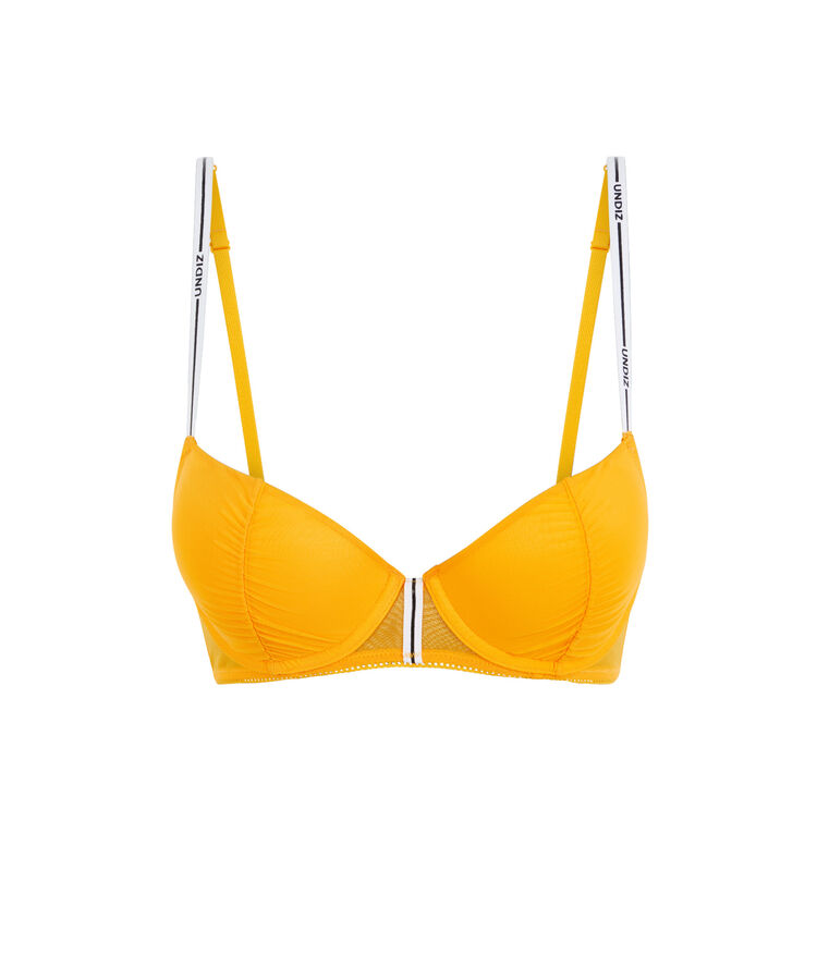 Truegirliz plain tulle push-up bra saffron.