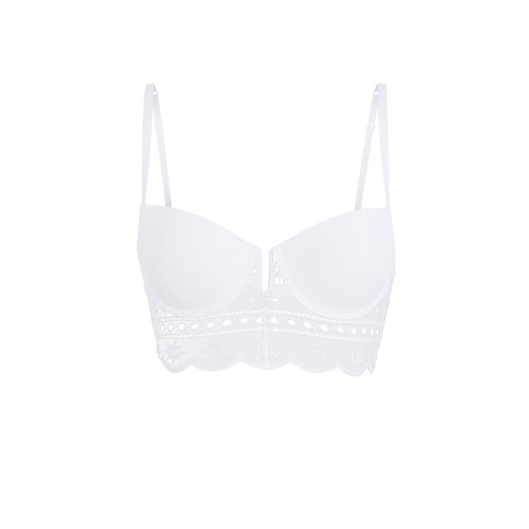 Tocrobrodiz white push-up bustier bra white.