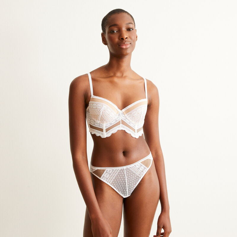 Lace tanga briefs - white Lace tanga briefs - white ;