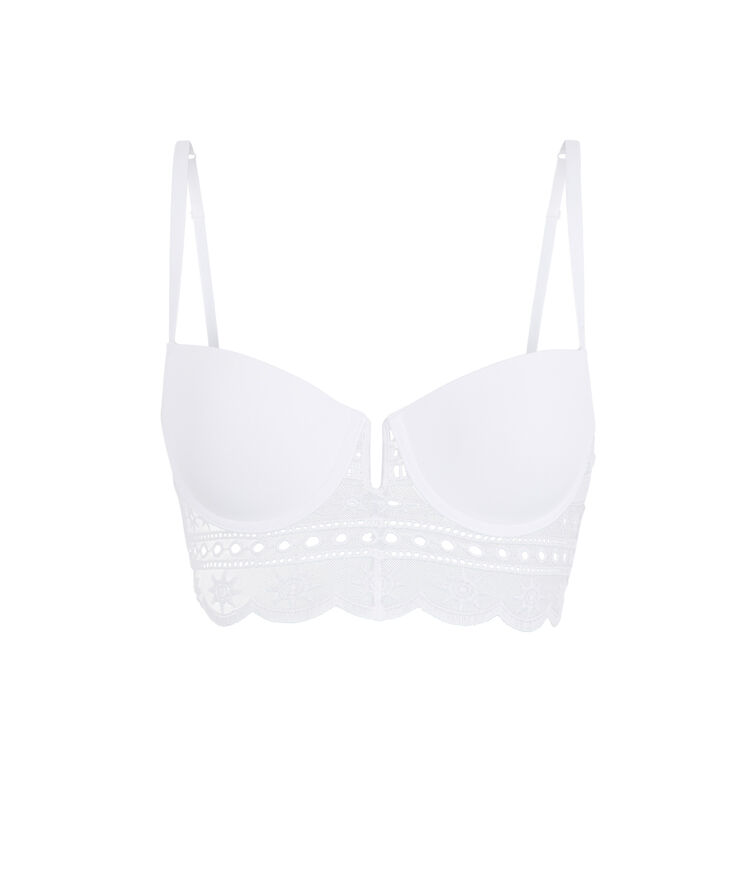 Tocrobrodiz white push-up bustier bra white.