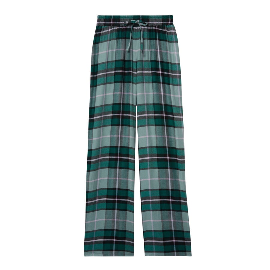 Wide check trousers with pleated waist and ties - fir;