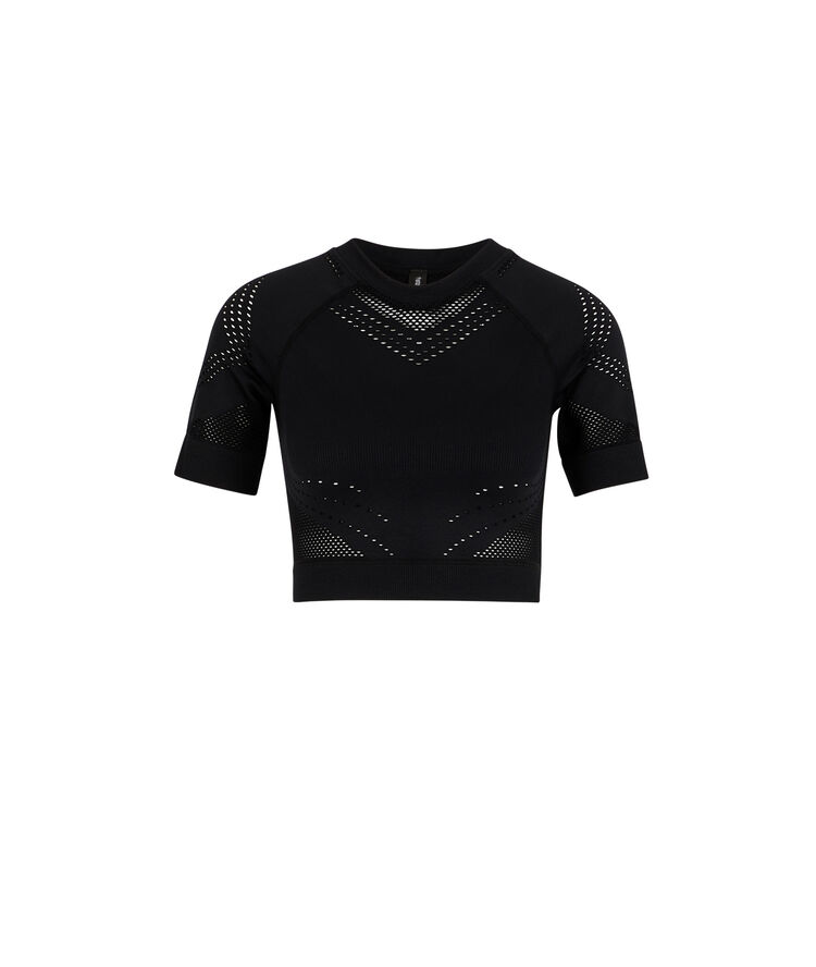 Crop top sportowy bez szwów herosportiz czarny.