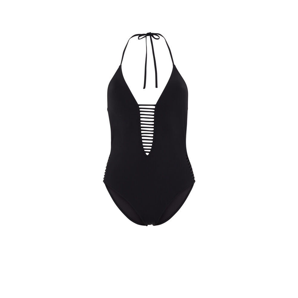One-piece swimsuit - black black.