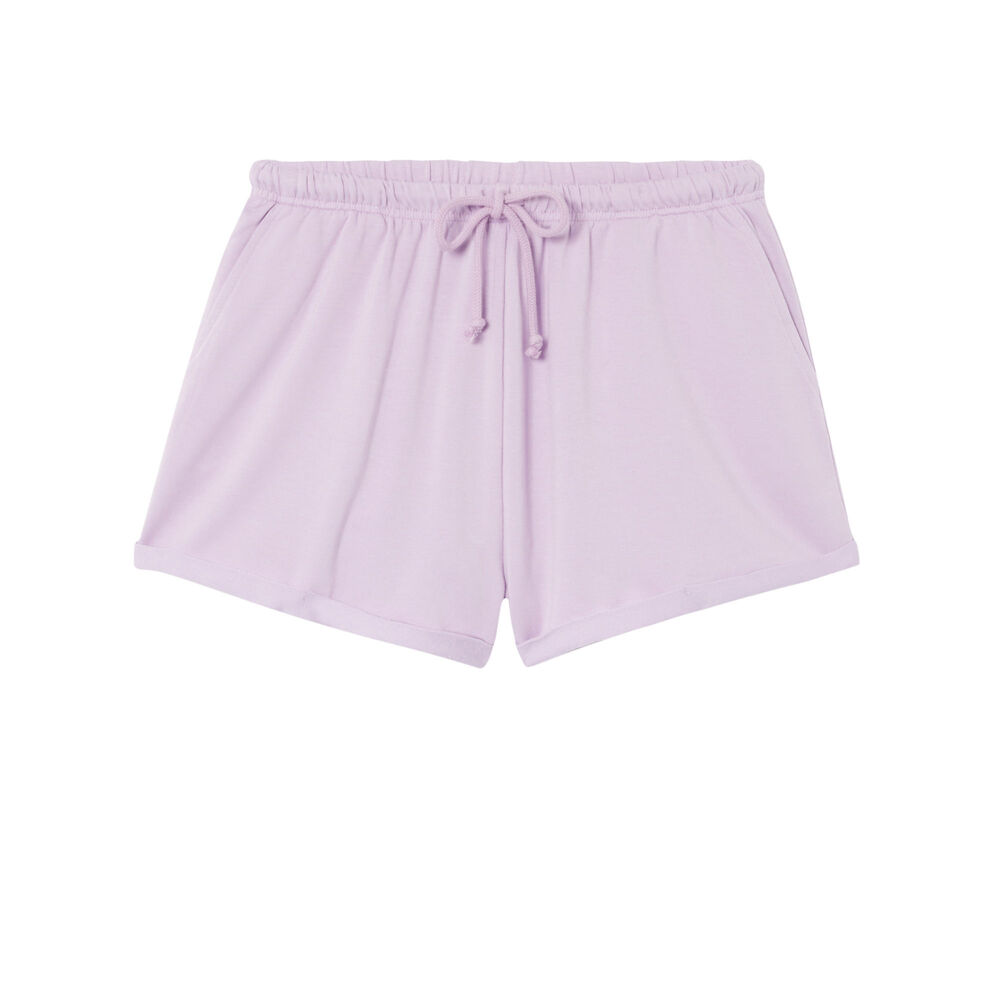 Plain shorts with drawstring detail - lilac purple.