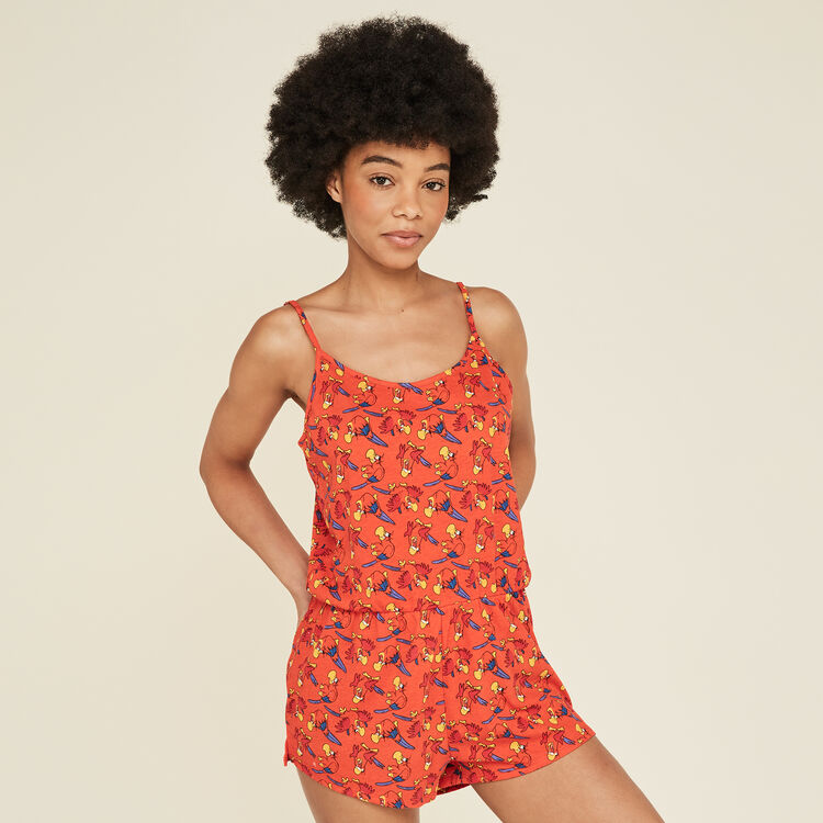 Iagiz coral playsuit red.