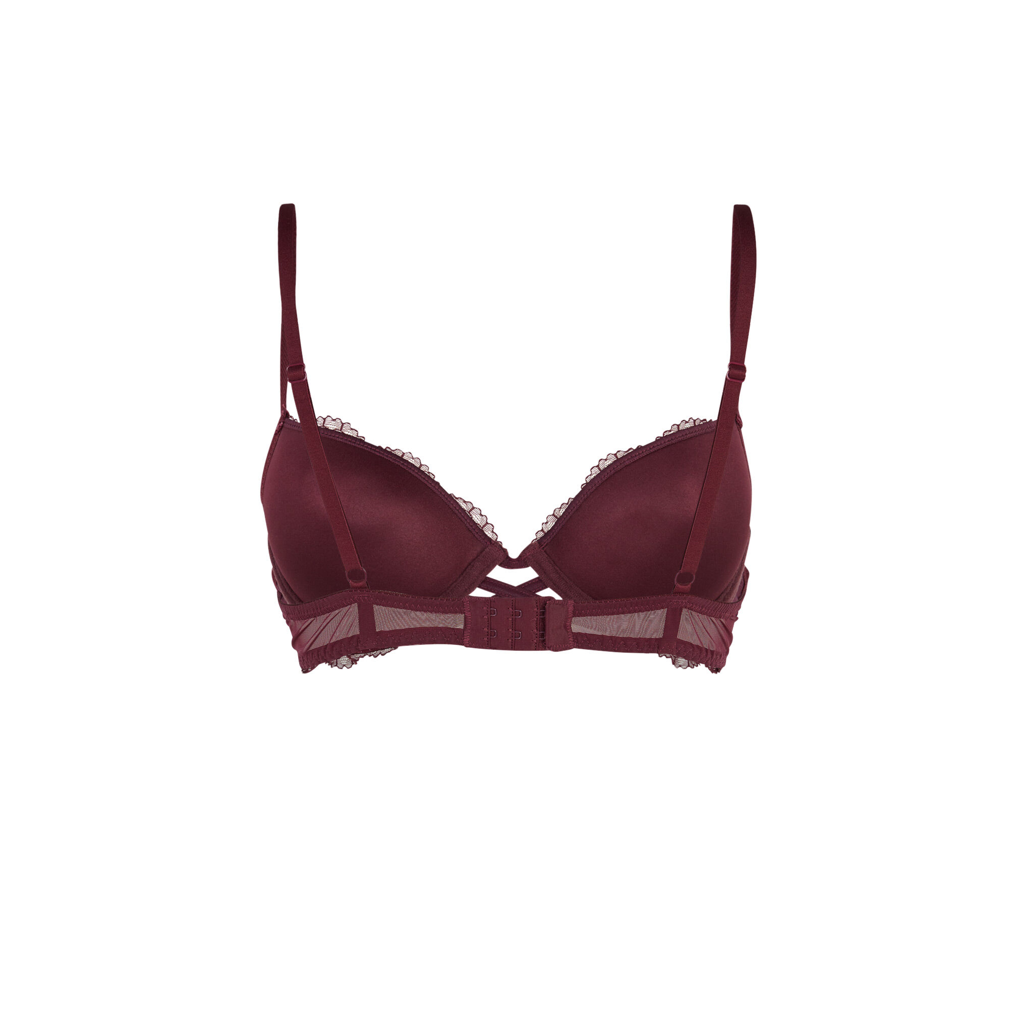 burgundy push up bra