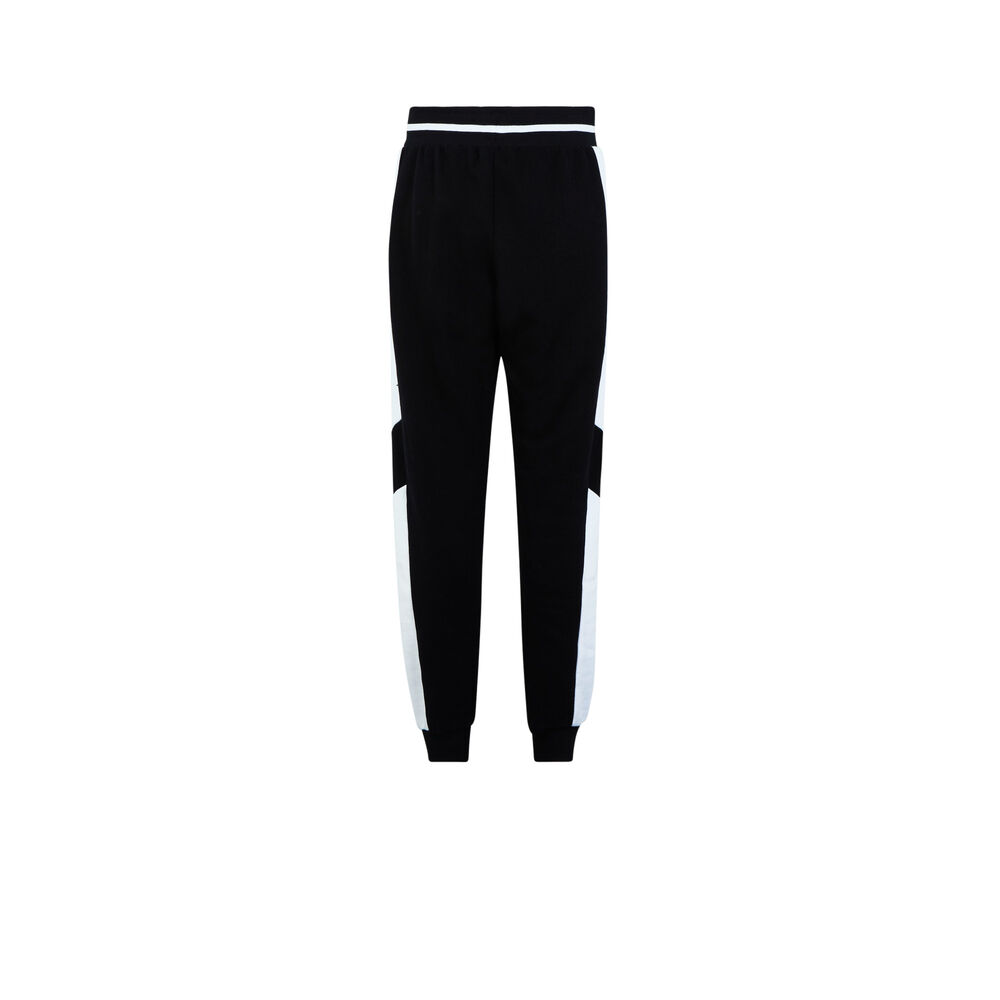 Tie trousers with white bands - black black.