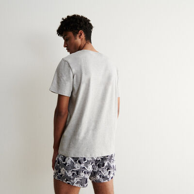"beau comme un dieu" top and shorts pyjama set - flecked grey;