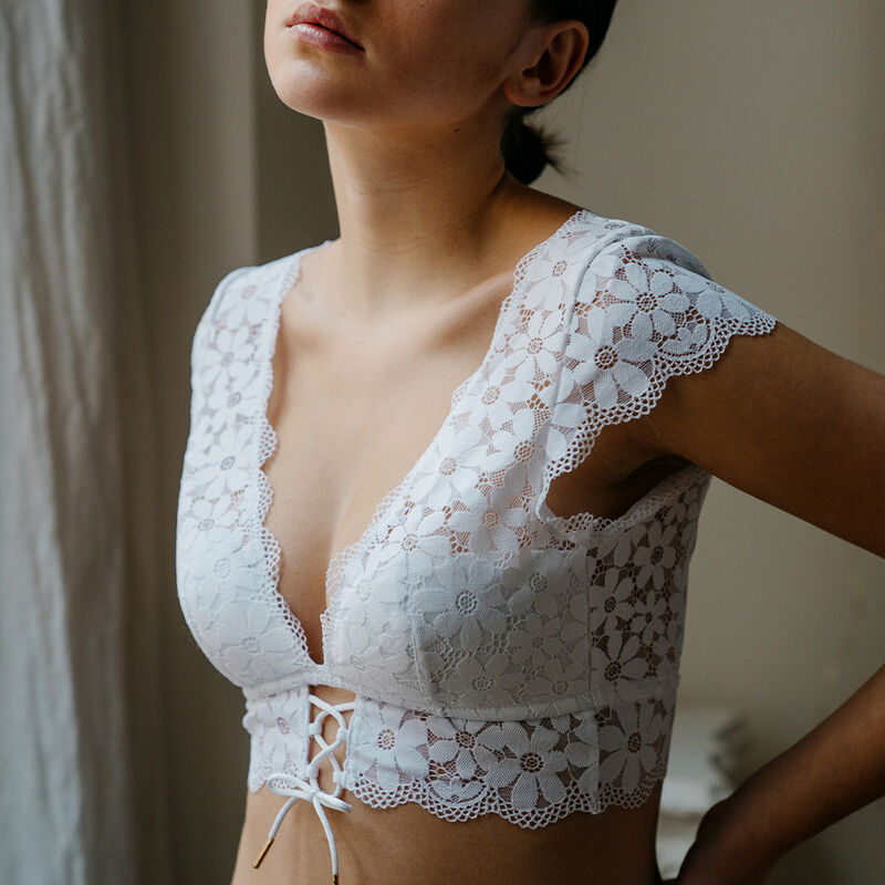 lace shoulder bra - white lace shoulder bra - white;
