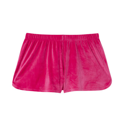 high-rise velour shorts - dark pink;