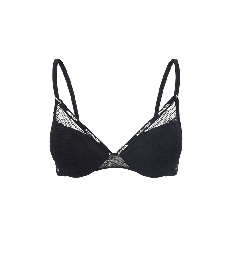 Soutien-gorge push-up en dentelle adesiz noir.