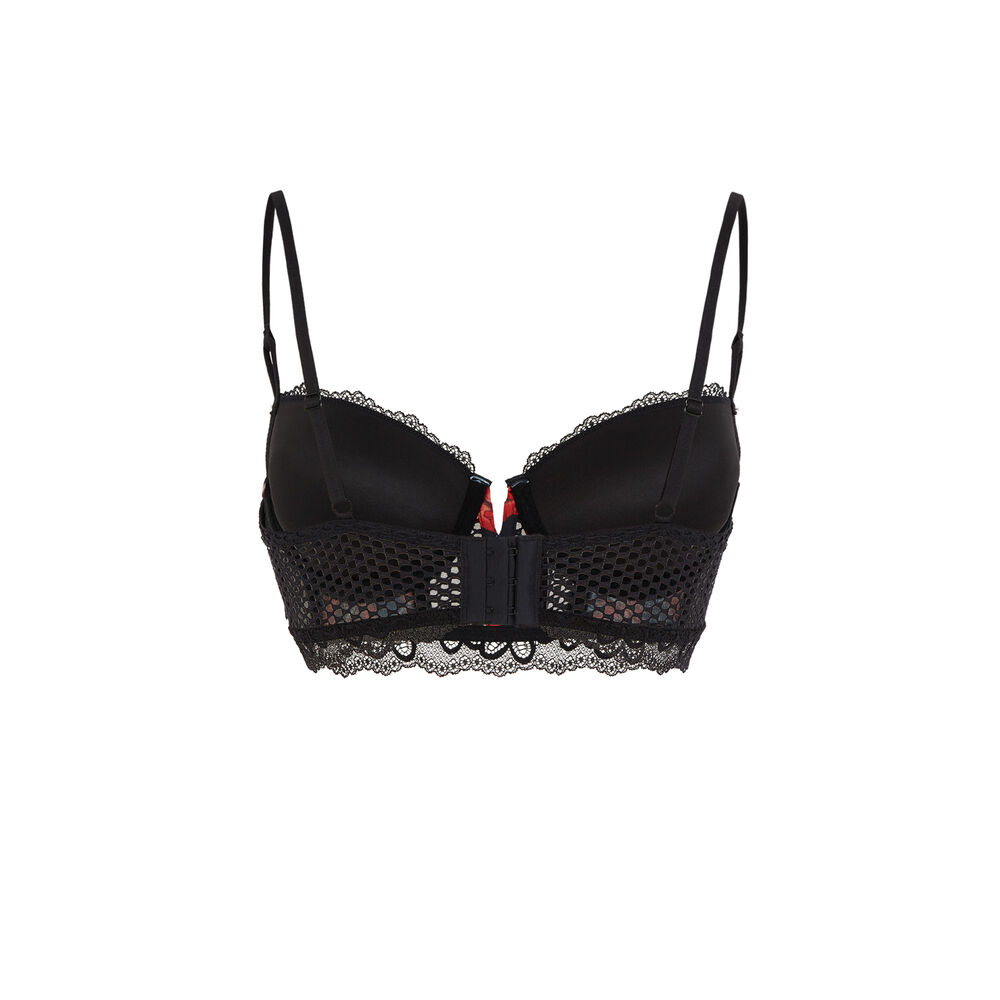 Padded bustier bra - black black.