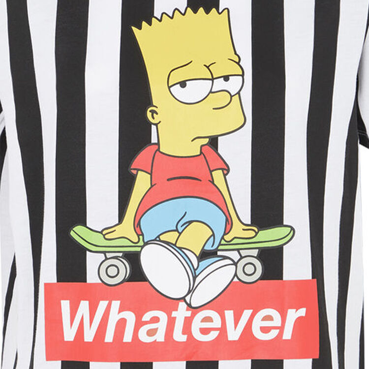 T-Shirt mit Streifen Bart-Print T-Shirt mit Streifen Bart-Print;