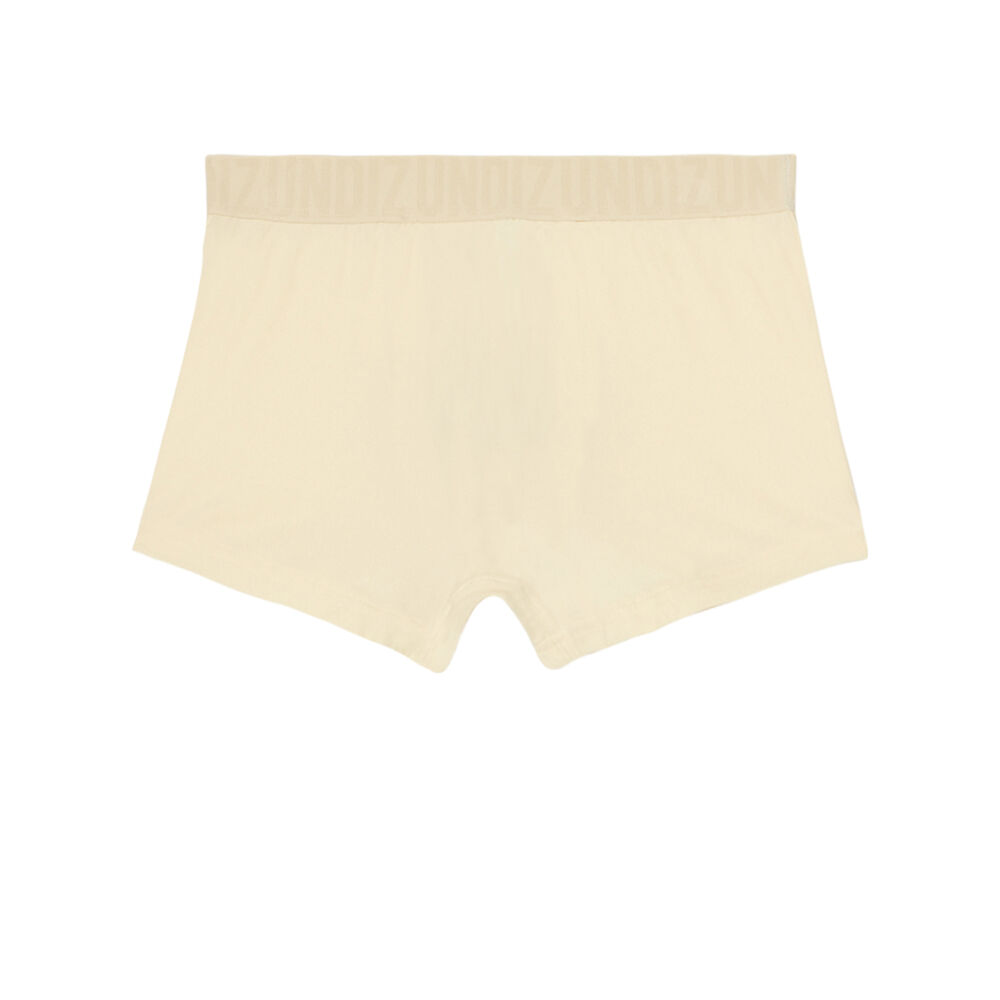 Plain boxer with undiz print elastic - beige. beige.