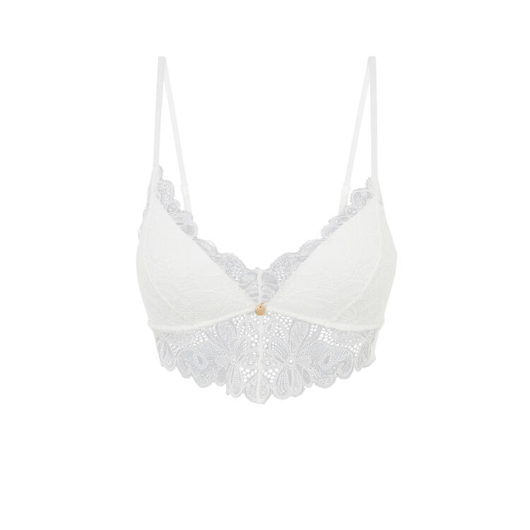 Pampiz triangle bra with lace cups white.