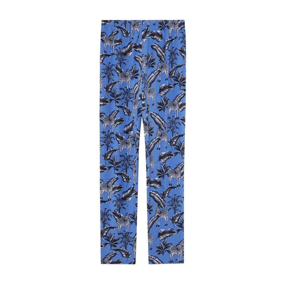 Flowing trousers with feather and zebra patterns - purple purple.