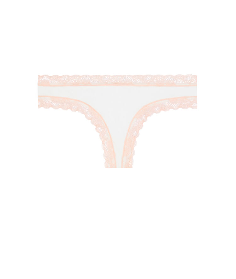 Cotton shorty with lace detail - white white.