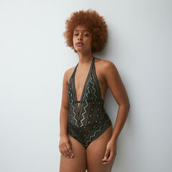 graphic lace bodysuit without underwiring