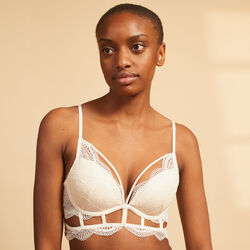 push-up bustier bra with lace detail