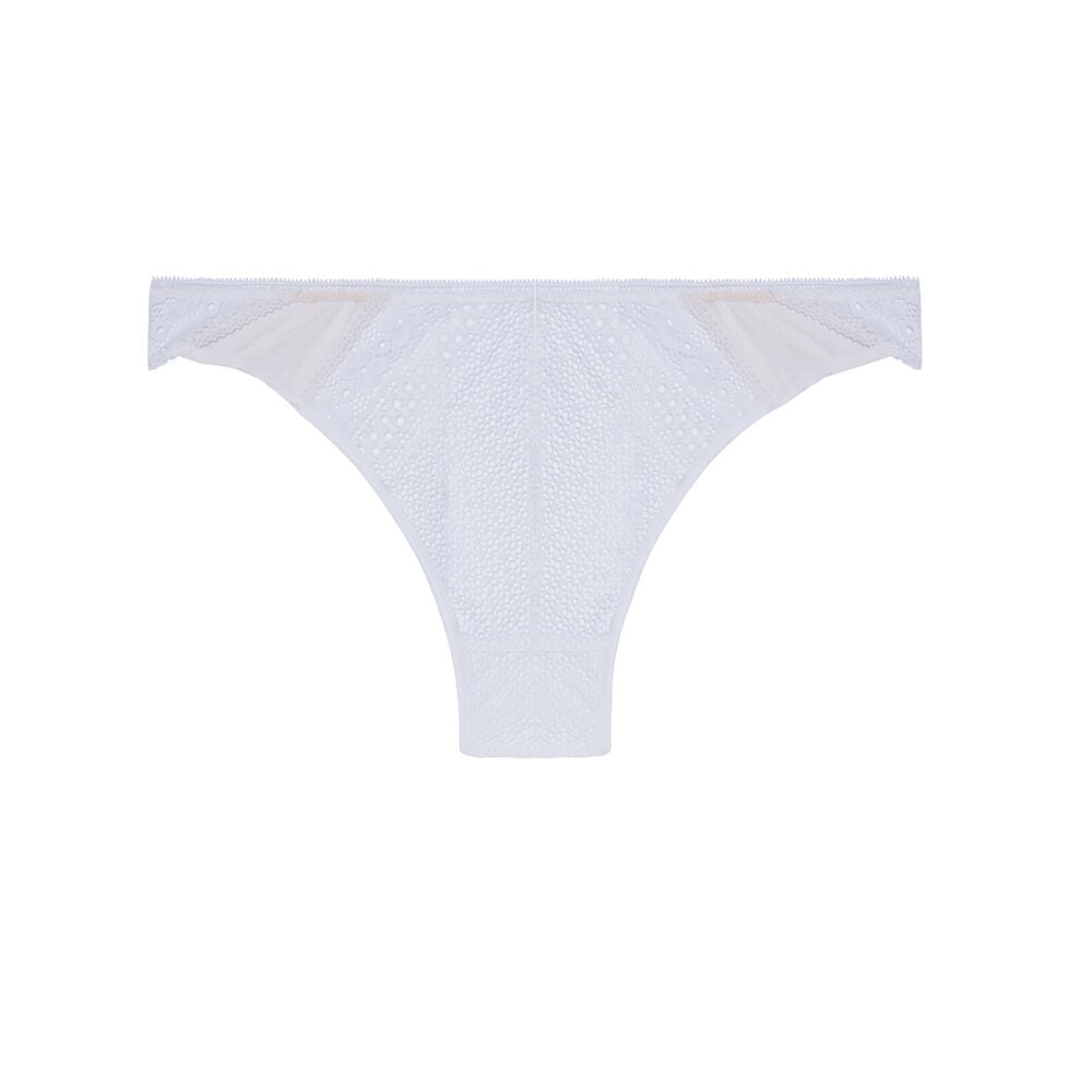 Lace tanga briefs - white white.