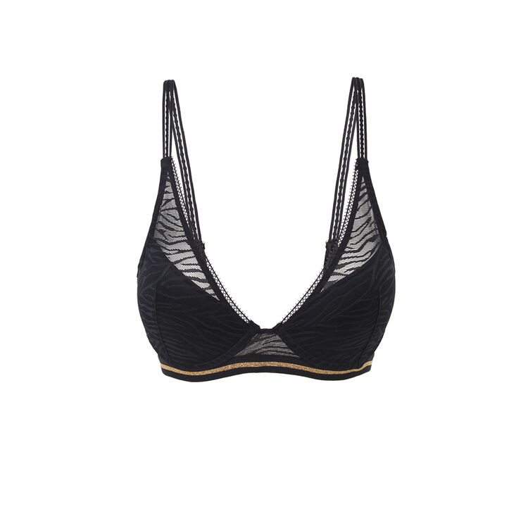 Zebrimeshiz zebra effect push-up bra black.