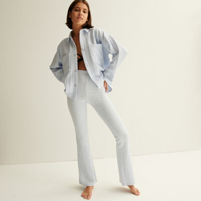 high waist flare trousers - baby blue;