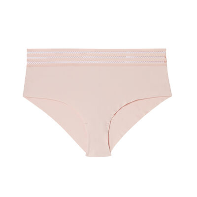microfibre and graphic lace hiphuggers - pale pink;