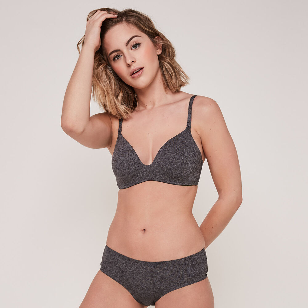Plain microfibre shorty - flecked grey flecked grey.