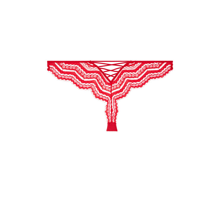 Pushwaviz micro/lace tanga briefs red.