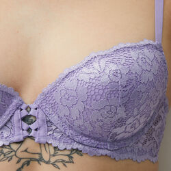 floral lace push-up bra ;