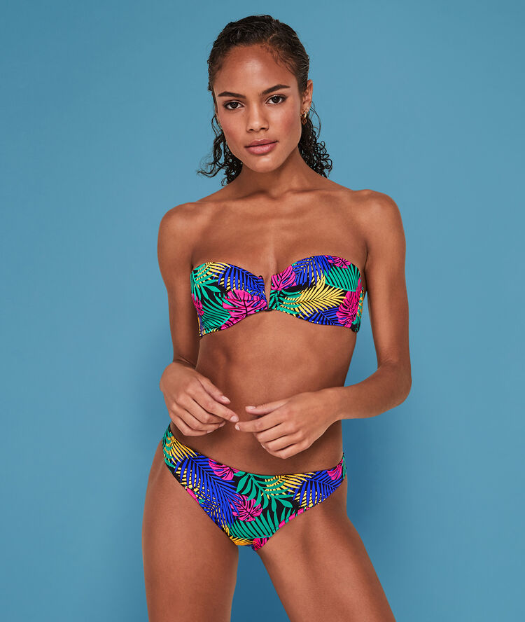 Pixtropiz bandeau swimsuit top black.