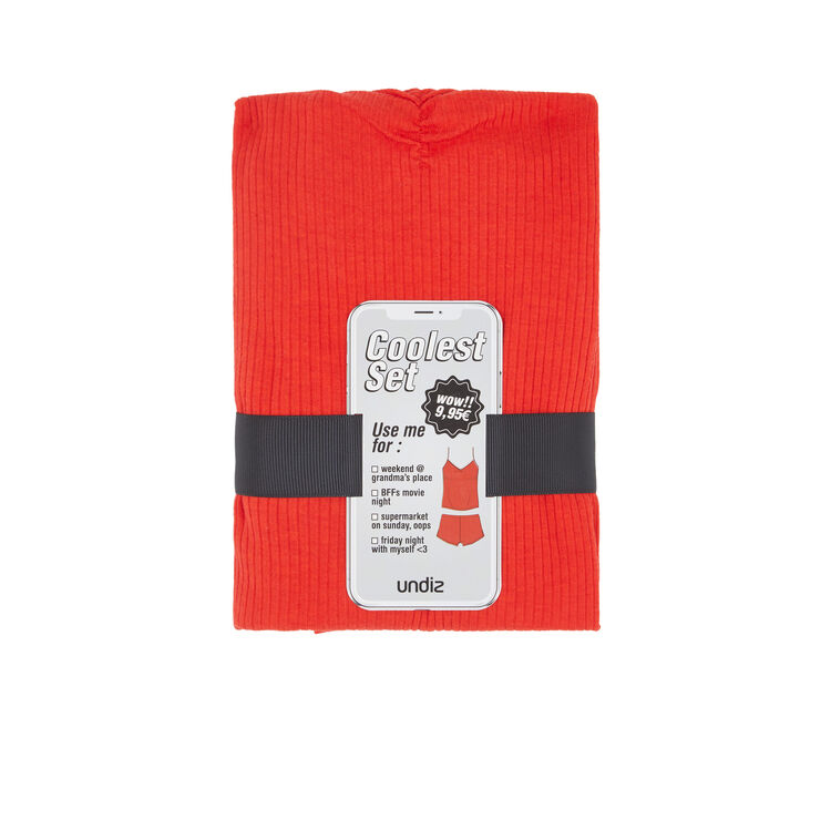 Raycooliz two-piece jersey pyjama set red.