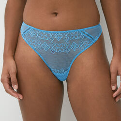 lace tanga briefs with gold chain detail;