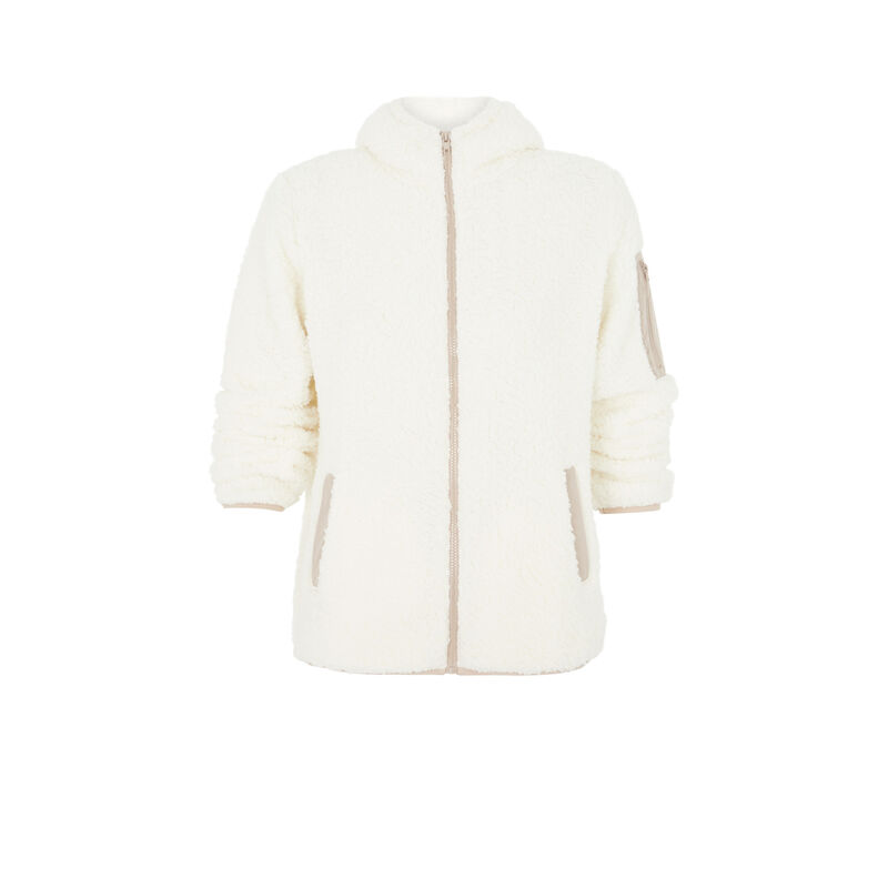 Borgiz hooded fleece jacket off-white.