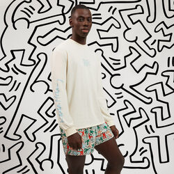 tee-shirt à manches longues avec imprimé Keith Haring;