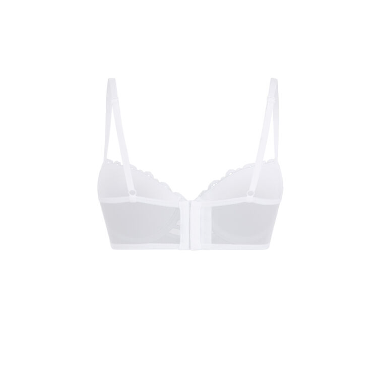 Marceliz lace push-up bustier bra and banding. white.