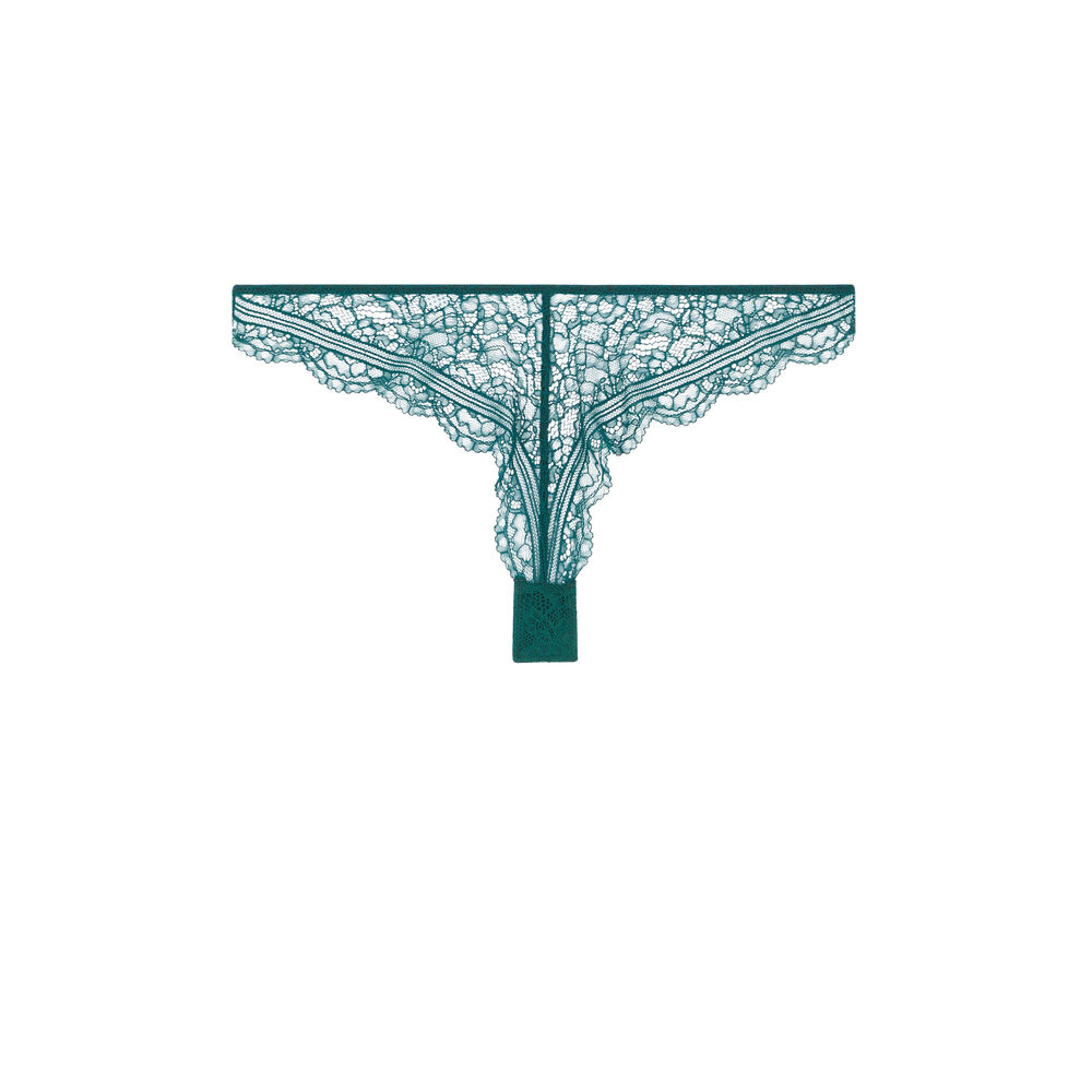 Lace tanga briefs - green green.