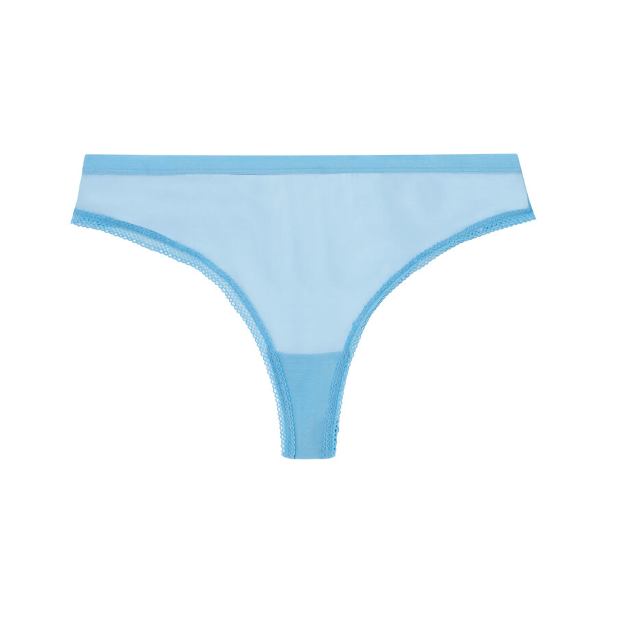 plain tulle thong - baby blue;