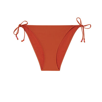 dół do bikini z paskami i koralikami — kolor pomarańczowy;