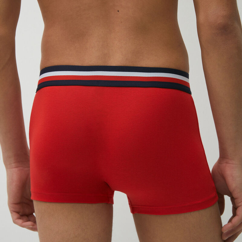 cotton striped elastic boxer shorts;