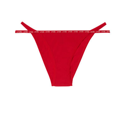 plain double elastic thong - red;