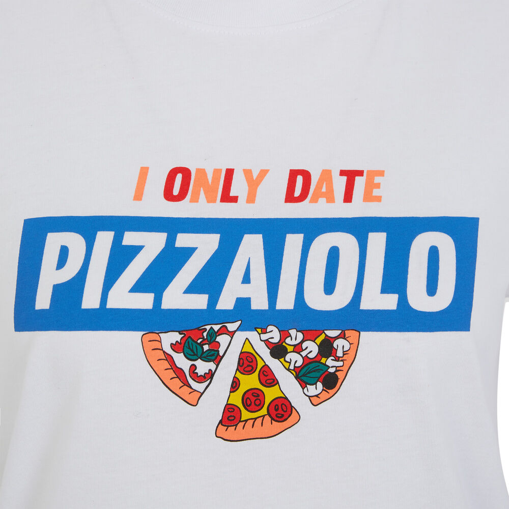 Top z nadrukiem pizzy - biały biały.